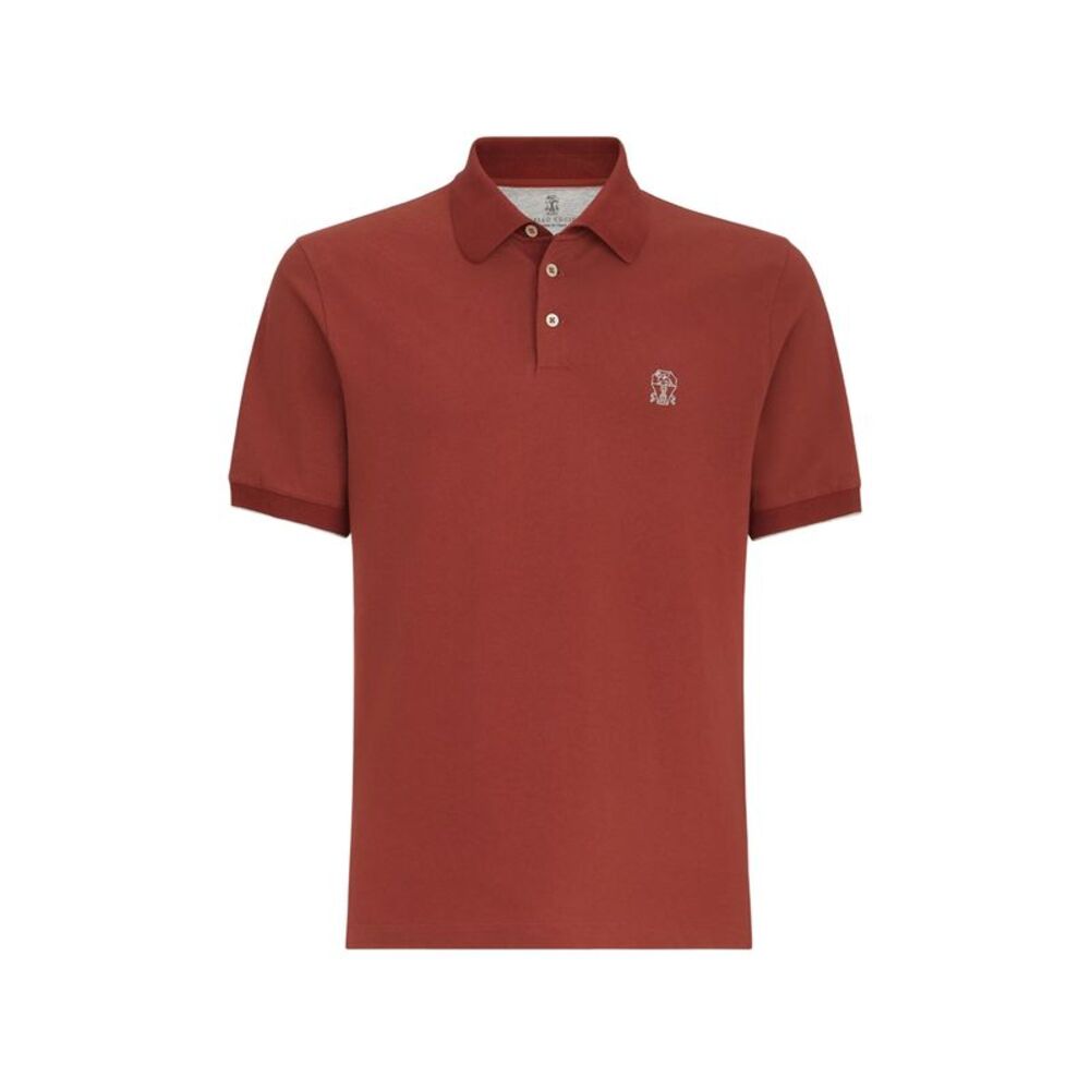 Brunello Cucinelli Orange Polo Shirts Men